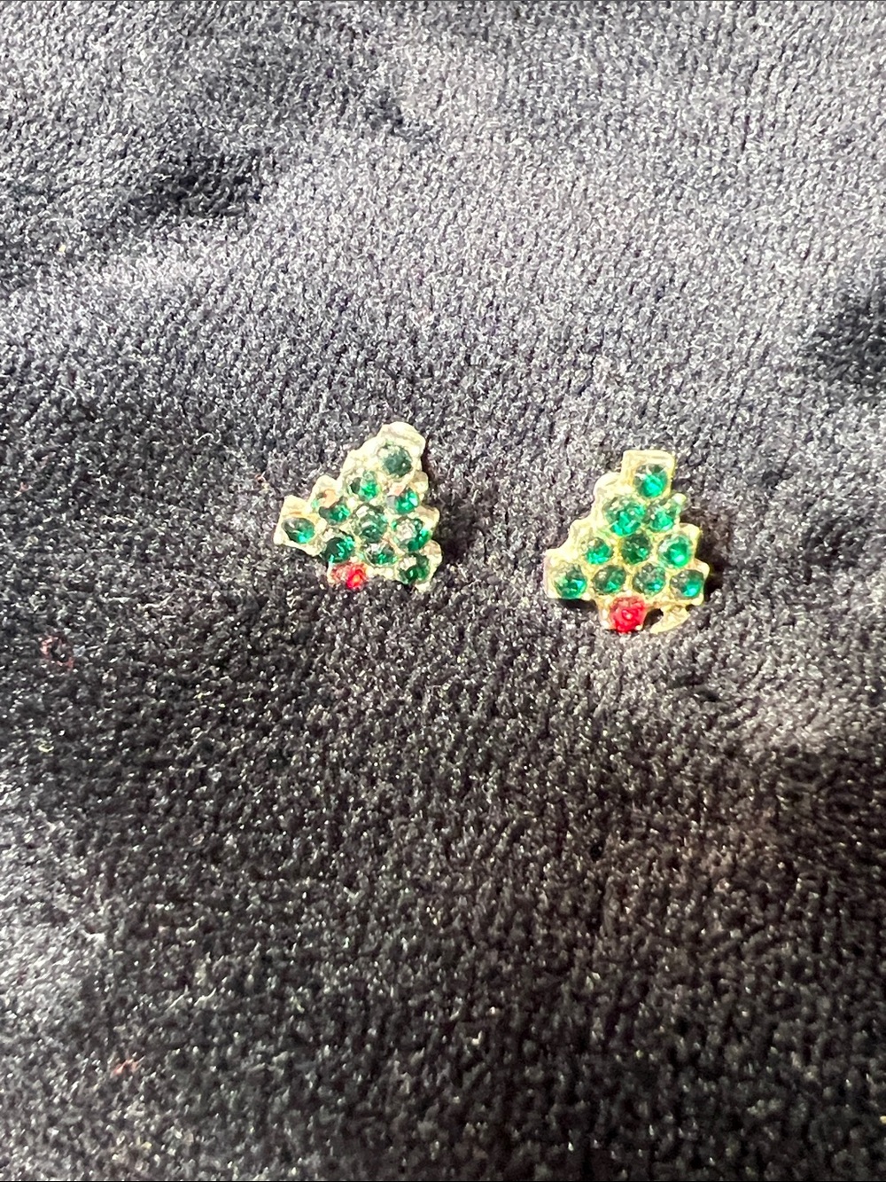 Kids Green Crystal Christmas Tree Stud Earrings